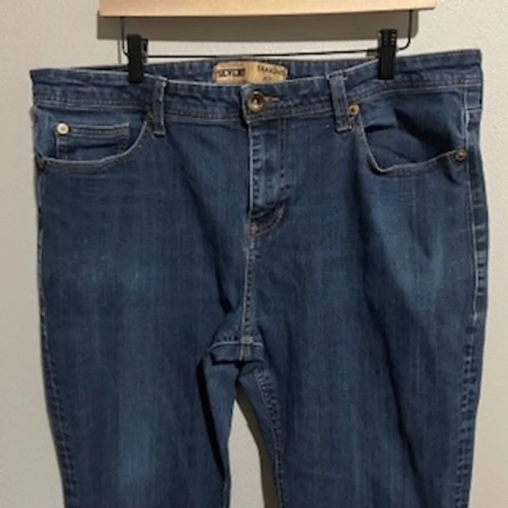Seven7 Mens Straight Fit Jeans Blue Medium‎ Wash Stretch W38 L30